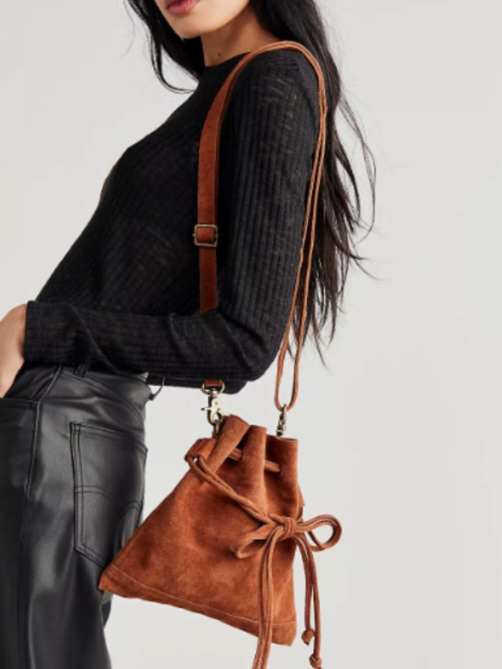 Free People Billie Suede Crossbody, Brown - Picture 16 of 16
